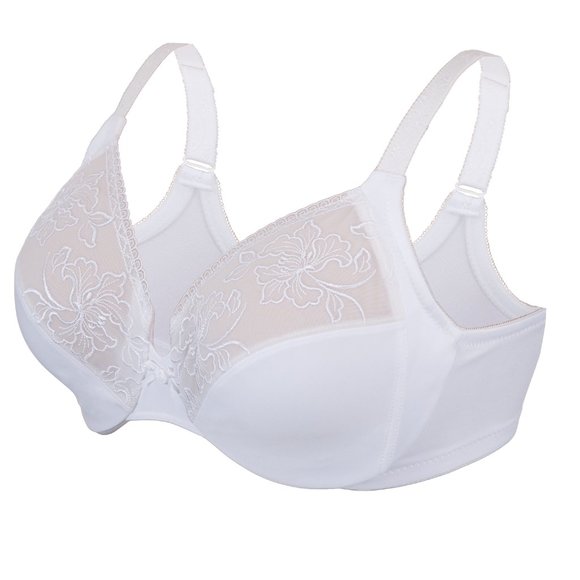 Set of 3! 36C Glamorise ELEGANCE Bra (UNDERWIRED) Embroidered SUPPORT WHITE NEW - Picture 2 of 13